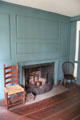 Chairs beside fireplace at Thankful Arnold House. Haddam, CT.