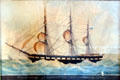 Connecticut packet ship watercolor by Frederick Roux at Connecticut River Museum. Essex, CT.