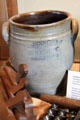 Stoneware crock by Goodwin & Webster of Hartford at Connecticut River Museum. Essex, CT.