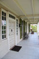 Front entrance & door of Bush Holley House through which passes artists like Childe Hassam & Willa Cather. Cos Cob, CT.