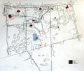 Map of grounds of Philip Johnson Glass House. New Canaan, CT.