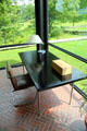Desk & cantilevered chair at Philip Johnson Glass House. New Canaan, CT.