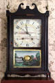 Mantle clock by E. Terry & Sons of Connecticut with painted village scene at Denison Homestead Museum. Stonington, CT.