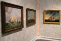 Ship paintings in art museum of Mystic Seaport. Mystic, CT.