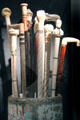 Collection of canes in ivory & other materials at Mystic Seaport art museum. Mystic, CT.