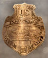 Badge of USCG steamboat inspector at U.S. Coast Guard Museum. New London, CT