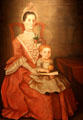 Portrait of Eunice Huntington Devotion & Child by Winthrop Chandler at Lyman Allyn Art Museum. New London, CT.