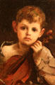 Boy with Violin painting attrib. to William Morris Hunt at Lyman Allyn Art Museum. New London, CT.