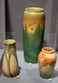 Rookwood Pottery vases by Anna Marie Valentien, Kataro Shiraymadani & Lorinda Epply at Lyman Allyn Art Museum. New London, CT.