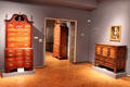 Gallery of New England chests at Lyman Allyn Art Museum. New London, CT.