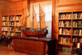 Hendel Library with model sailing ship at Lyman Allyn Art Museum. New London, CT.