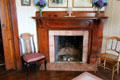 Parlor fireplace at Monte Cristo Cottage. New London, CT.