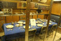 Officer's mess in USS Nautilus at Submarine Force Museum. Groton, CT.