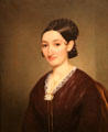 Portrait of author & Waterbury resident Miss Sarah Johnson Pritchard by George Henry Durrie at Mattatuck Museum. Waterbury, CT.