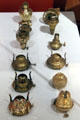 Kerosene brass lamp burners made by Waterbury industries at Mattatuck Museum. Waterbury, CT.