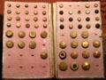 Sample case of buttons at Mattatuck Museum. Waterbury, CT.
