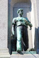 Statue of fighting factory worker on Waterbury Soldiers Monument. Waterbury, CT.