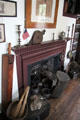 Fireplace with various antiques at Danbury Museum & Historical Society. Danbury, CT.