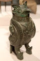 Chinese bronze owl-shaped wine vessel at Yale University Art Gallery. New Haven, CT.