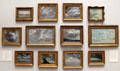 Array of cloud study paintings by John Constable at Yale Center for British Art. New Haven, CT.