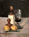 Still Life with Bottle, Glass & Lemons painting by Paul Cézanne of France at Yale University Art Gallery. New Haven, CT.