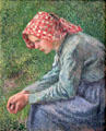 Seated Peasant Woman painting by Camille Pissarro of France at Yale University Art Gallery. New Haven, CT