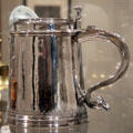 Silver tankard by Jacobus van der Spiegel of New York at Yale University Art Gallery. New Haven, CT.