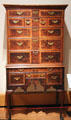 High chest of drawers from eastern CT or RI at Yale University Art Gallery. New Haven, CT.