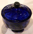 Flint glass sugar bowl with cover from mid-Atlantic U.S. at Yale University Art Gallery. New Haven, CT.