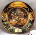 Jamestown Exposition souvenir John Smith & Pocahontas plate by W.H. Owens & Co. of Manchester, VA at Yale University Art Gallery. New Haven, CT.