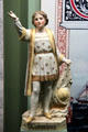 Statuette after Columbus Monument in Mexico City in porcelain from France at Knights of Columbus Museum. New Haven, CT.