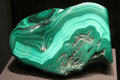 Malachite sample in mineral collection at Yale Peabody Museum. New Haven, CT