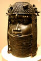 Sculpted head representing African king in National Museum of African Art. Washington, DC.