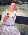 Woman with Red Zinnia painting by Mary Cassatt at National Gallery of Art. Washington, DC.