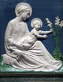 Glazed terracotta Madonna & Child by Luca della Robbia of Florence at National Gallery of Art. Washington, DC.