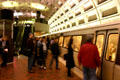 Passengers boarding Metro. Washington, DC.