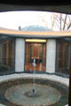 Round outdoor courtyard at center of Philip Johnson's Pre-Columbian Galleries at Dumbarton Oaks Museum. Washington, DC.