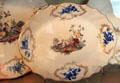 Porcelain serving platter painted with doves from Tournai, France at Tudor Place. Washington, DC.