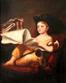 Painting of boy reading at Tudor Place. Washington, DC.