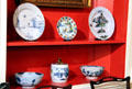 Display of Chinese import & English porcelain in Michigan period library at DAR Memorial Continental Hall. Washington, DC.