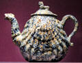 Agateware teapot from Staffordshire, England at DAR Memorial Continental Hall Museum. Washington, DC