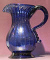 Blown blue glass cream pot possibly Pennsylvania or Maryland at DAR Memorial Continental Hall Museum. Washington, DC.