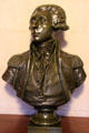 Bronze bust of Marquis de Lafayette member of Society of the Cincinnati after Jean-Antoine Houdon at Anderson House Museum. Washington, DC.