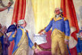 Detail of George Washington mural by H. Siddons Mowbray in Key Room at Anderson House Museum. Washington, DC.