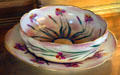 Bowl painted with irises at Christian Heurich Mansion. Washington, DC.