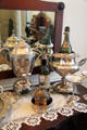 Silver serving vessels on dining room sideboard from Mr. Wilson's wine cellar at Woodrow Wilson House. Washington, DC.