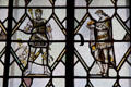Stained glass windows with Shakespearian themes at Folger Shakespeare Library. Washington, DC.