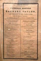 President Zachary Taylor funeral program at National Museum of American History. Washington, DC.