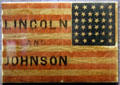 Lincoln & Johnson campaign flag banner at National Museum of American History. Washington, DC.