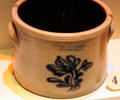 Stoneware butter crock by John Burger of Rochester, NY at National Museum of American History. Washington, DC.